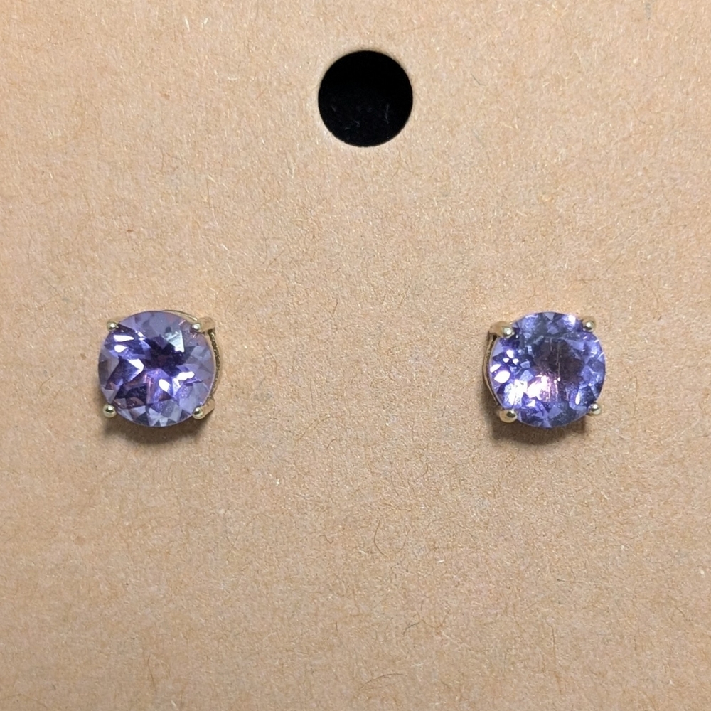 Lab Created Amethyst Stud Earrings